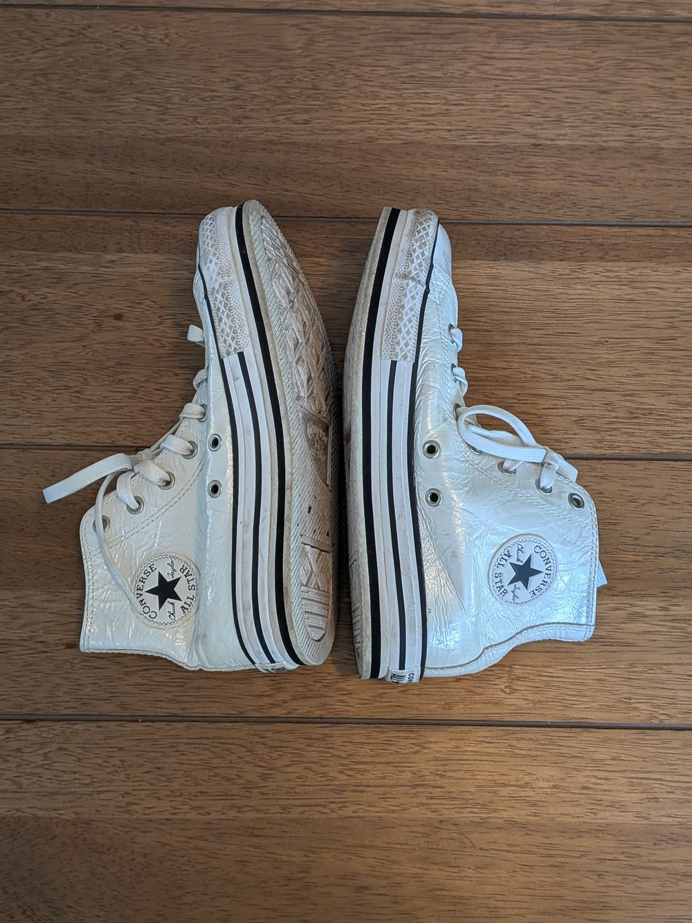 Converse Chuck Taylor All Star Lift Platform Crinkled Leather High Top Big Kids